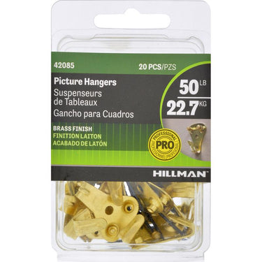 HILLMAN Brass-Plated Gold Professional Picture Hanger 50 lb 1 pk