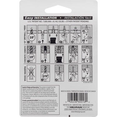 HILLMAN Large White Steel 0.95 in. L Ceiling Hook 75 lb 1 pk