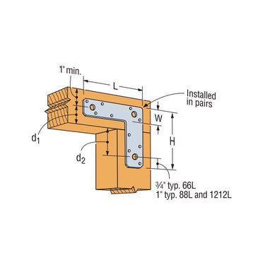Simpson Strong-Tie 6 in. H X 6 in. W 14 Ga. Galvanized Steel L Strap
