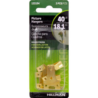 HILLMAN Brass-Plated Gold Professional Picture Hanger 40 lb 1 pk