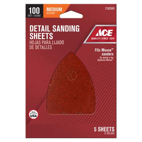 Load image into Gallery viewer, Ace Mouse 5 in. L X 3-1/2 in. W 100 Grit Aluminum Oxide Mouse Sandpaper 5 pk
