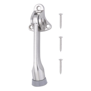 Ace 4 in. W Nickel Satin Nickel Silver Kick-Down Door Holder Mounts to door 0 in.
