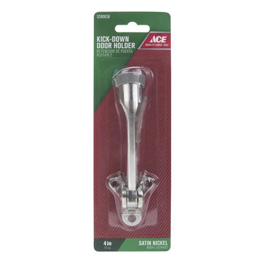 Ace 4 in. W Nickel Satin Nickel Silver Kick-Down Door Holder Mounts to door 0 in.