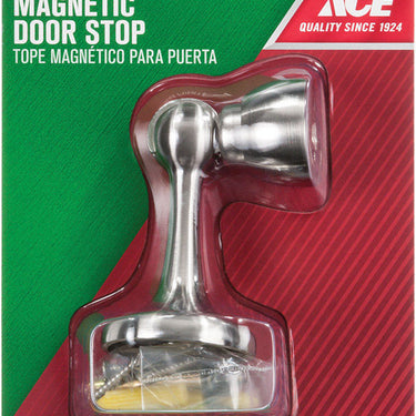 Ace Metal Satin Nickel Silver Magnetic Door Stop Mounts to door 0 in.