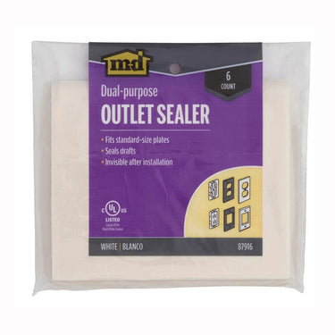 M-D BUILDING PRODUCTS White Foam Wall Plate Sealers 6 pk