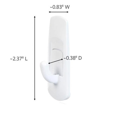 3M Command Small Plastic Hook 2.37 in. L 6 pk