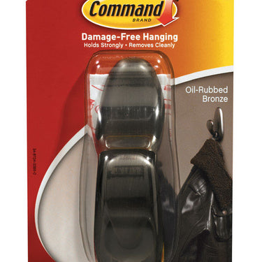 3M Command 4-1/8 in. L Oil Rubbed Bronze Metal Large Forever Classic Coat/Hat Hook 5 lb. cap. 1 pk