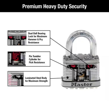 Master Lock 6.34 in. H X 1.34 in. W X 3.91 in. L Steel Ball Bearing Locking Weather-Resistant Padloc
