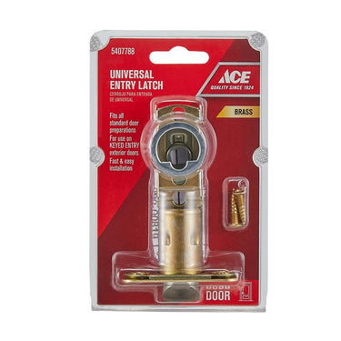 Ace Polished Brass Steel Entry Latch 1 pk