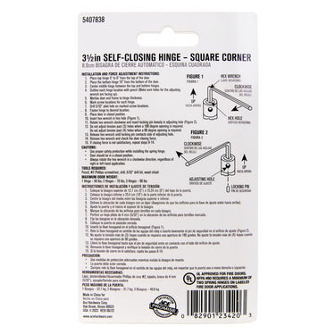 Ace 3.5 in. L Tuscan Bronze Self Closing Hinge 1 pk