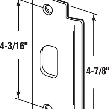 Prime-Line 4.875 in. H X 1.25 in. L Brass-Plated Steel Door Strike
