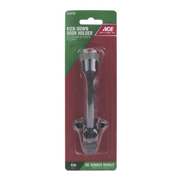 Ace 4 in. W Metal Oil Rubbed Bronze Bronze Kick-Down Door Holder Mounts to door and wall 0 in.
