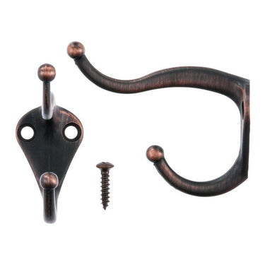 Ace 3 in. L Zinc-Plated Silver/White Metal Medium Coat and Hat Hook 2 pk