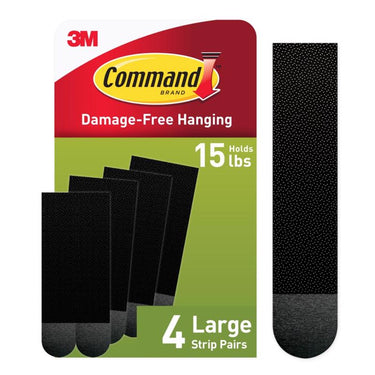 3M Command Black Large Picture Hanging Strips 15 lb 4 pk