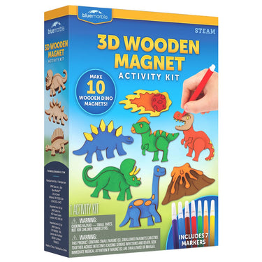Blue Marble 3D Wooden Dinosaur Magnet Activity Kit
