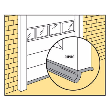 M-D Building Products Black Rubber Door Set Seal For Garage Doors 192 in. L X 1 in.