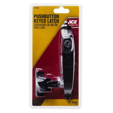 Ace Bare Black Steel Push Button Latch 1 pk