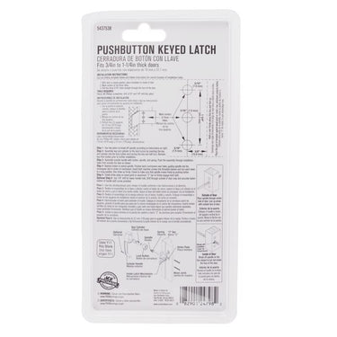 Ace Bare Black Steel Push Button Latch 1 pk