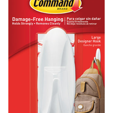 3M Command Large Plastic Designer Hooks 4.125 in. L 1 pk