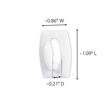 3M Command Mini Plastic Hook 1.375 in. L 18 pk