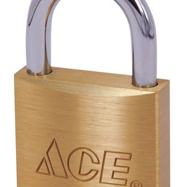 Ace 1-5/16 in. H X 1-1/2 in. W X 17/32 in. L Brass Double Locking Padlock