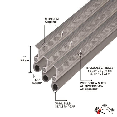 M-D Building Products Silver Aluminum/Vinyl Weatherstrip For Door Jambs 84 in. L X 0.25 in.
