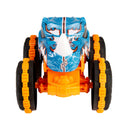 Head-on front view of the Rhinomite RC monster truck with its white rhino horn