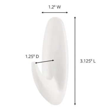 3M Command Medium Plastic Bath Hook 3.125 in. L 2 pk