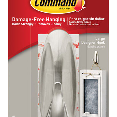 3M Command Large Metal Designer Hooks 4.125 in. L 1 pk