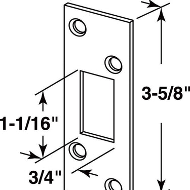Prime-Line 3.625 in. H X 1.25 in. L Nickel Steel High Security Deadbolt Strike