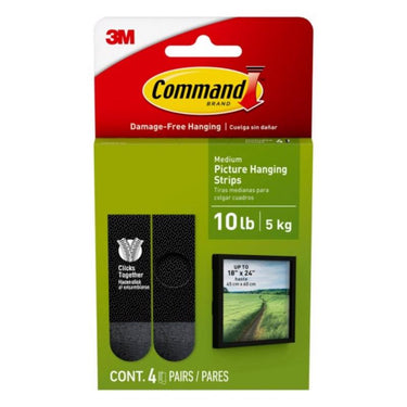3M Command Black Medium Picture Hanging Strips 10 lb 8 pk