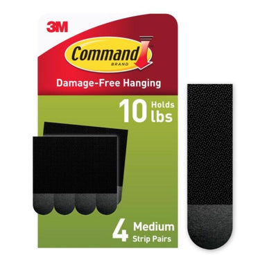 3M Command Black Medium Picture Hanging Strips 10 lb 8 pk