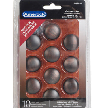 Amerock Allison Round Cabinet Knob 1-1/4 in. D 1-1/8 in. Oil Rubbed Bronze 10 pk