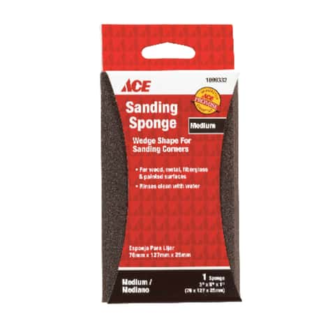 Load image into Gallery viewer, Ace 5 in. L X 3 in. W X 1 in. 80 Grit Medium Wedge Sanding Sponge
