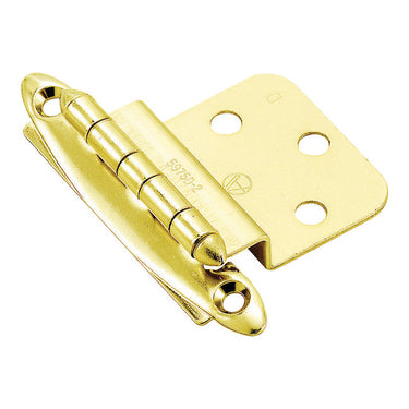 Amerock 2 in. W X 2-3/4 in. L Polished Brass Steel Cabinet Hinge 2 pk