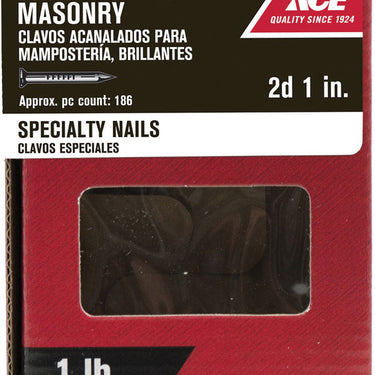 Ace 1 in. Masonry Bright Steel Nail Flat Head 1 lb