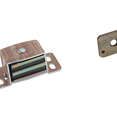 Amerock 0.875 in. H X 1 in. W X 2-3/16 in. D Wood Grain Aluminum Magnetic Catch