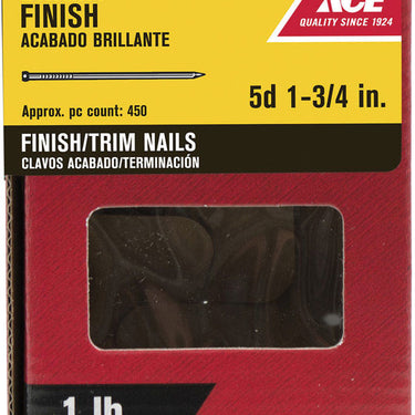 Ace 5D 1-3/4 in. Finishing Bright Steel Nail Countersunk Head 1 lb