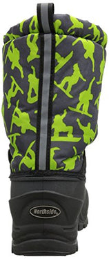 Northside Big Kid's Frosty Insulated Winter Snow Boots (Grey/Green) Sizes 4-7