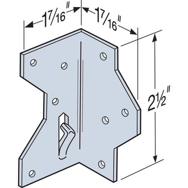 Simpson Strong-Tie 1.4 in. W X 2.5 in. L Galvanized Steel Framing Angle