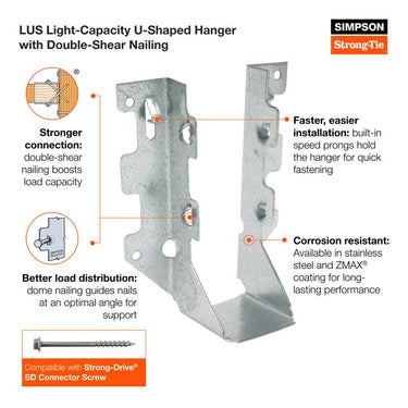 Simpson Strong-Tie ZMax 3.13 in. H X 1.56 in. W 18 Ga. Galvanized Steel Joist Hanger