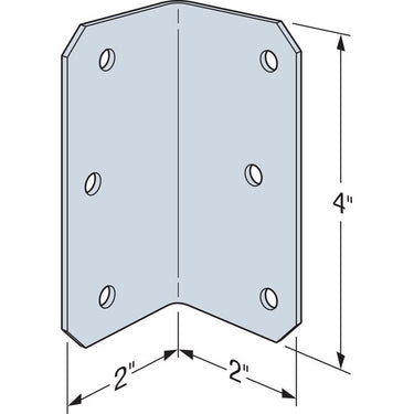 Simpson Strong-Tie 2 in. W X 4 in. L Galvanized Steel Medium L-Angle