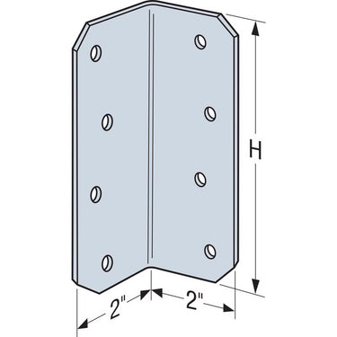 Simpson Strong-Tie 2 in. W X 6 in. L Galvanized Steel Medium L-Angle
