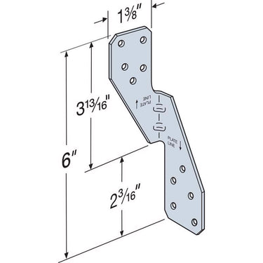 Simpson Strong-Tie 6 in. H X 1.69 in. W 18 Ga. Galvanized Steel Hurricane Tie