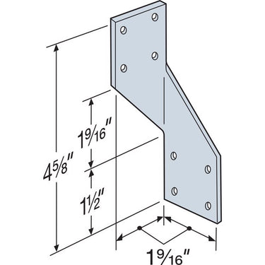 Simpson Strong-Tie 4.63 in. H X 1.69 in. W 18 Ga. Galvanized Steel Hurricane Tie