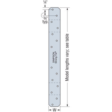 Simpson Strong-Tie 8 in. H X 0.13 in. W 12 Ga. Steel Strap