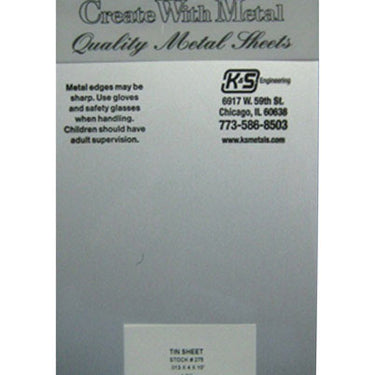 K&S 0.013 in. X 4 in. W X 10 in. L Tin Sheet Metal