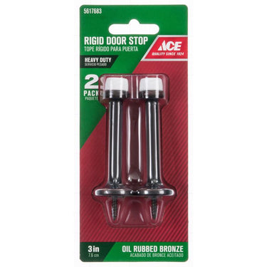 Ace Metal Oil Rubbed Bronze Rigid Door Stop Mounts to door and wall 1/8 in.