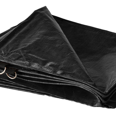 DRY TOP 50810 8 X 10 Black Super Heavy Duty Poly Truck Tarp 12 Mil