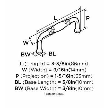 Amerock Granby Traditional Arch Cabinet Pull 3 in. Oil Rubbed Bronze Brown 1 pk
